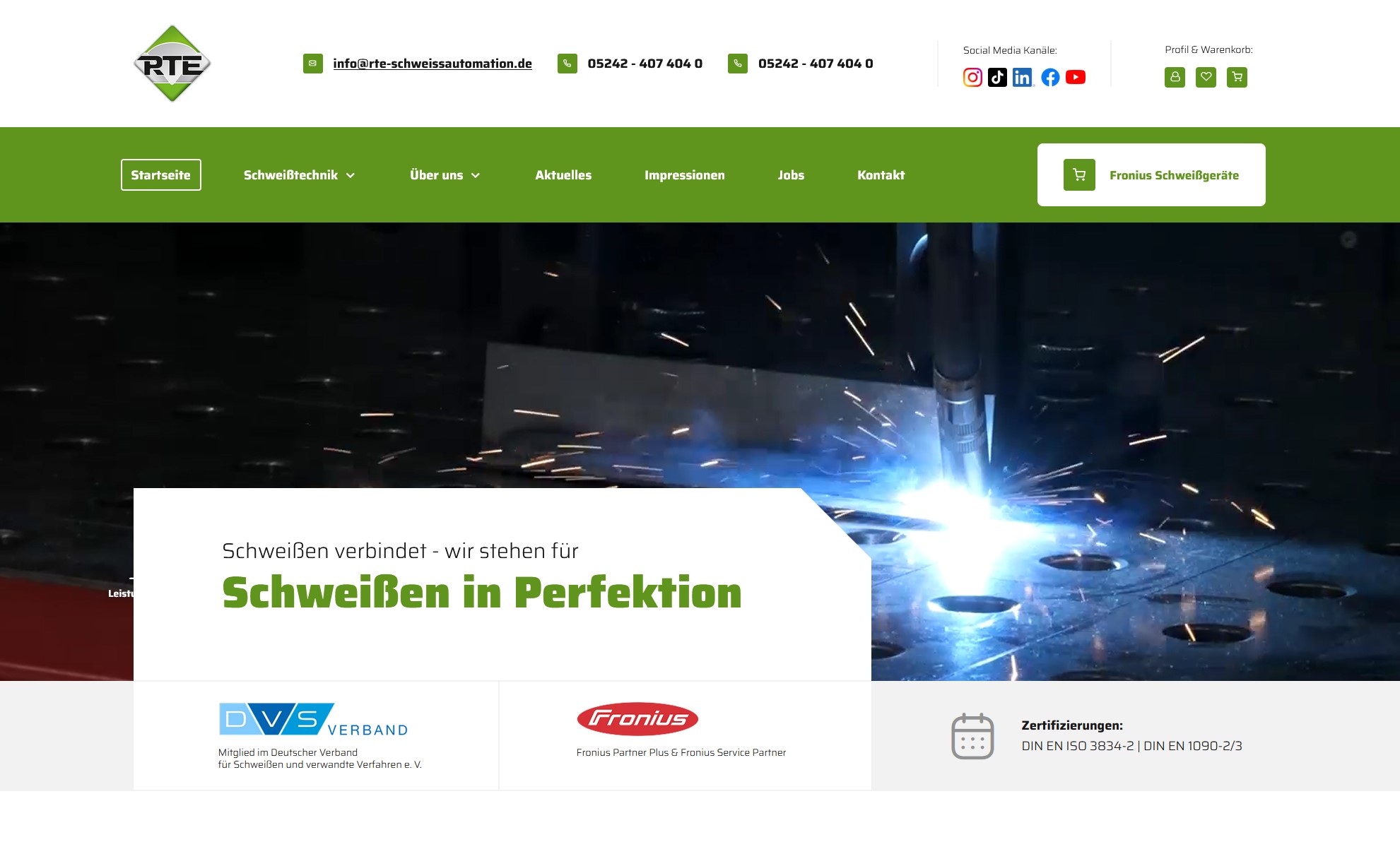  RTE - Screenshot der Website 